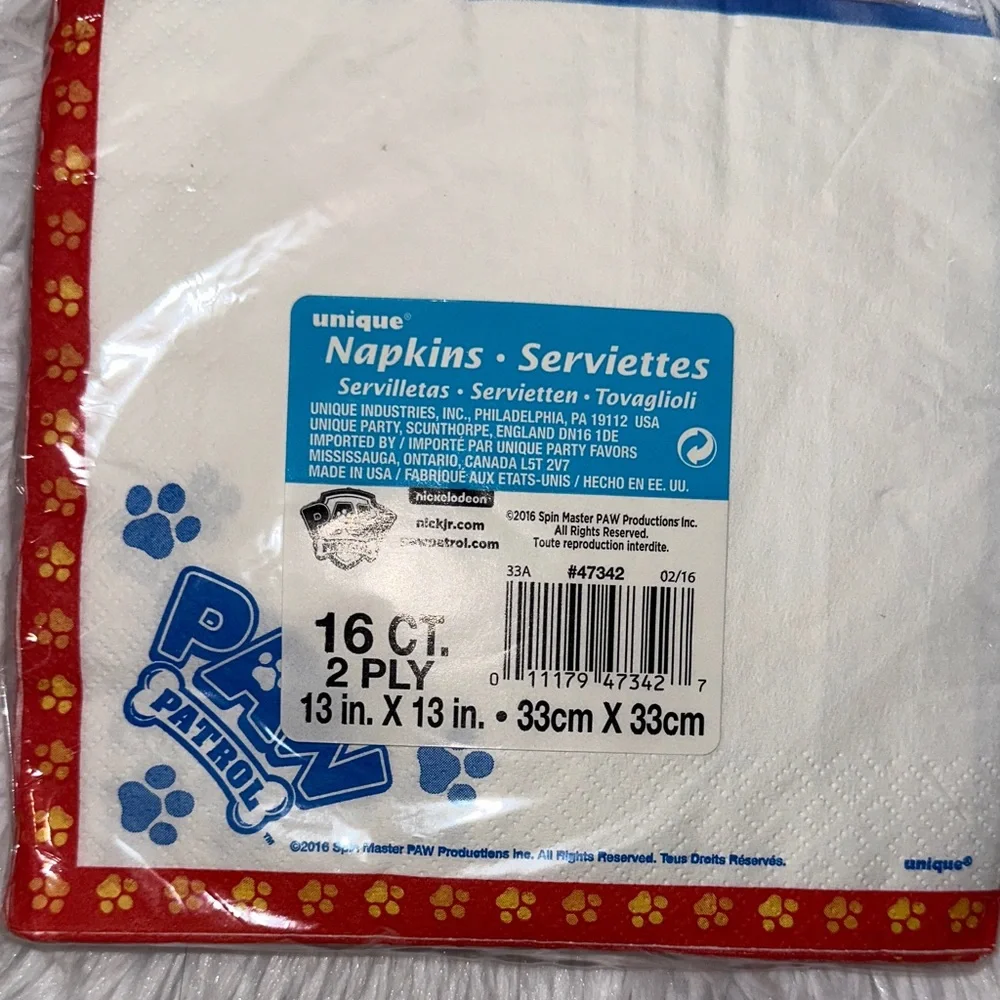Paw Patrol Party Set - Invitations Plates Napkins Tablecover Lot